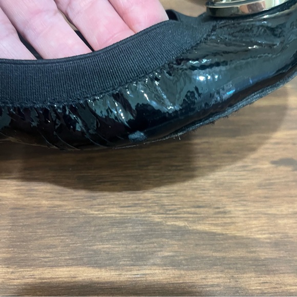 Tory Burch Caroline Women's Black Patent Leather Slip On Ballet Flats Size 7.5M - Picture 8 of 8